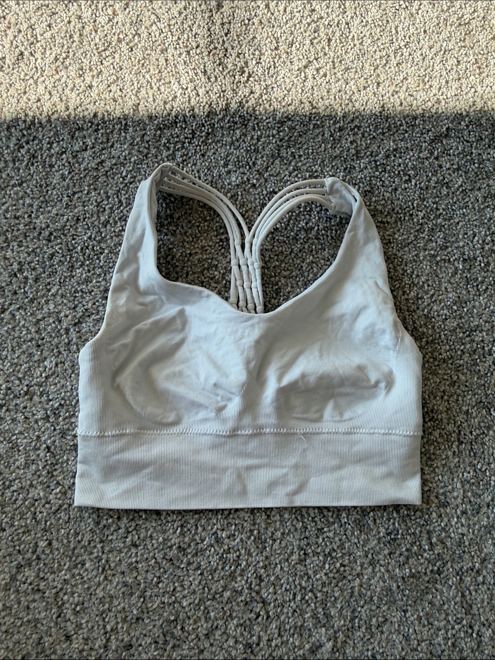 Seamless Strappy Back SportsBra - White